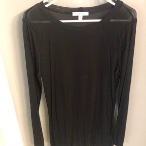 CAbi Style #685 Sheer black long-sleeved top